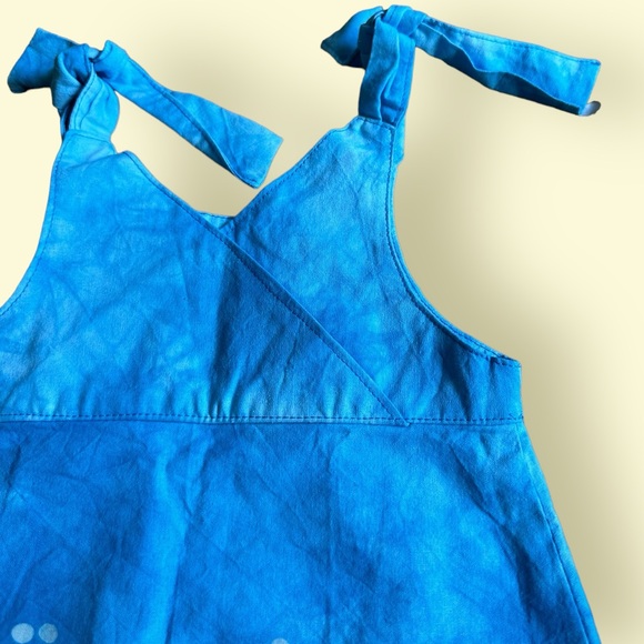 NWT Baby Girl Handmade Batik And Tie-dye Blue Summer Dress Size 12-18 Months - Picture 5 of 8